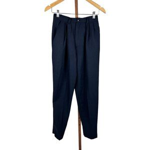 Geri C Trousers Women's 5 Extra Small Navy Blue High Waisted Straight Polyester